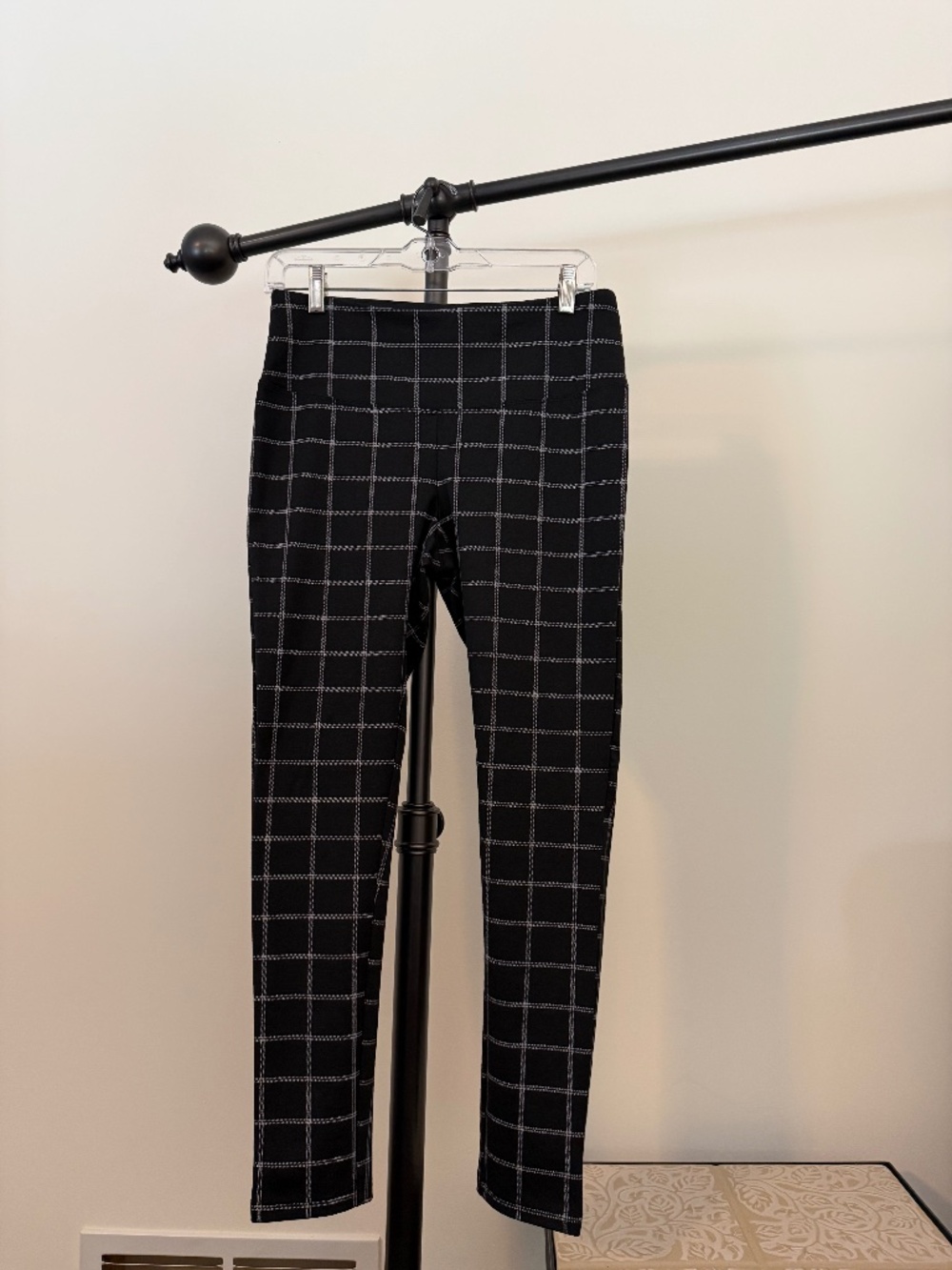 Alexander Jordan Black Grid Print Tummy Control Leggings